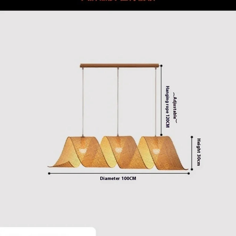 Moonflow Bamboo Weave Pendant Light