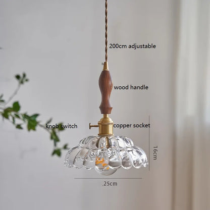 Wooden Handle Pendant Light