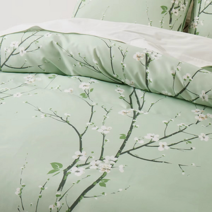 Sakura Spring Green Duvet Cover Set