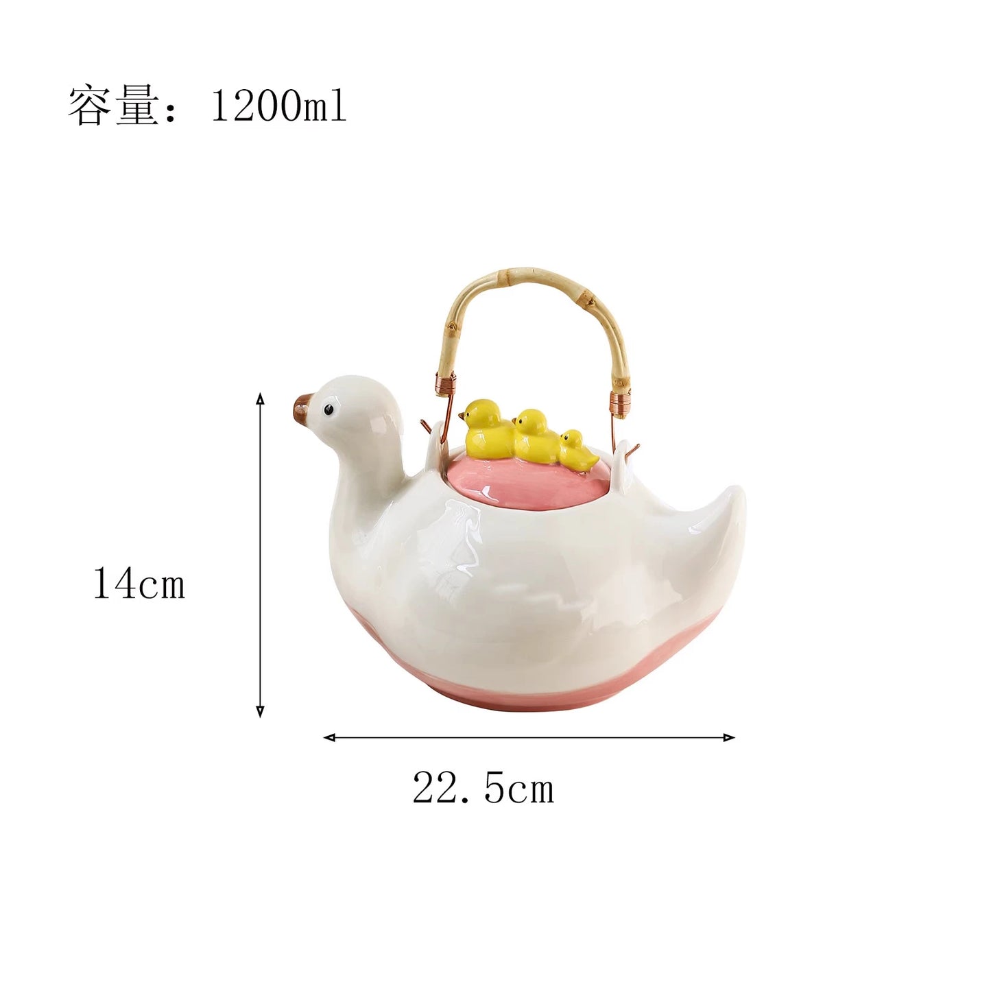 Golden Quackstone Ceramic Tea Kettle Set