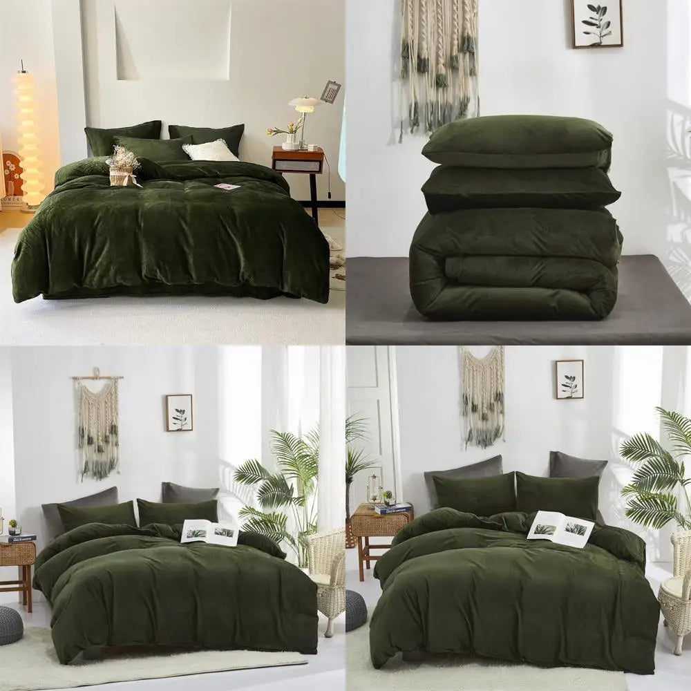 Emerald Haven Velvet Queen Comforter Set