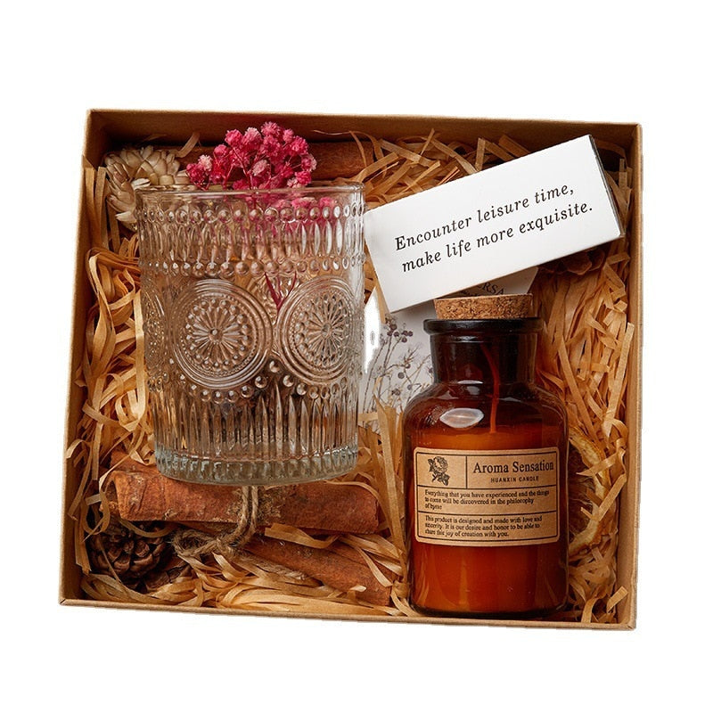 Vintage Aromatherapy Scented Candle Gift Box