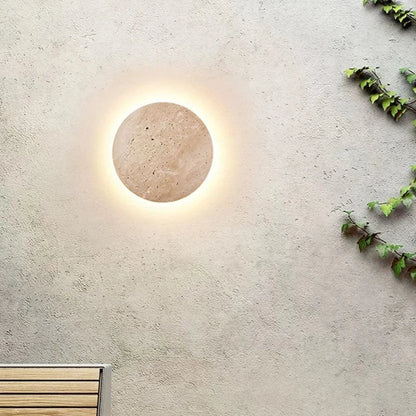 Round Minimalist Stone Wall Light