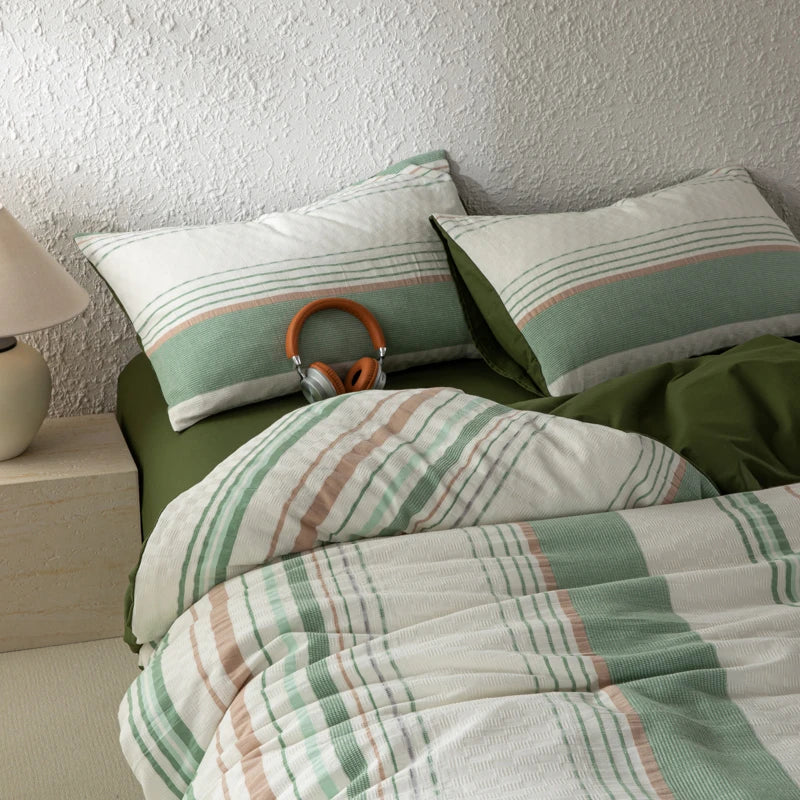 NORDÉLLE Cotton Stripe Duvet Cover Set