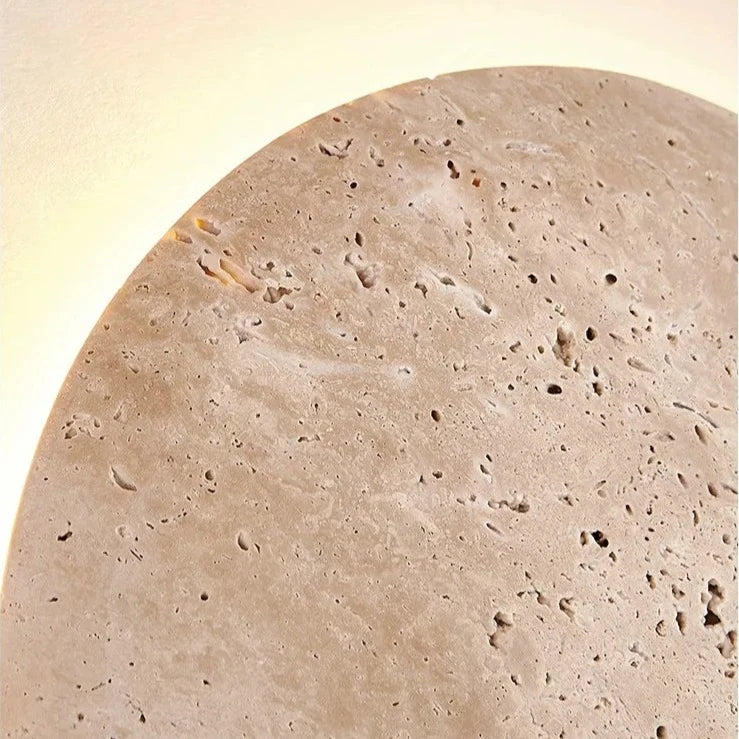 Round Minimalist Stone Wall Light