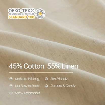 Ivory Drift Tassel Linen Duvet Set