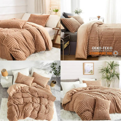 CozyNest Plush Velvet Queen Duvet Set