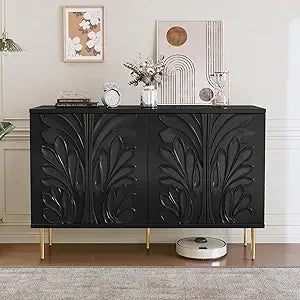 RoyalCraft FloraRelief 3D Carved Sideboard Cabinet