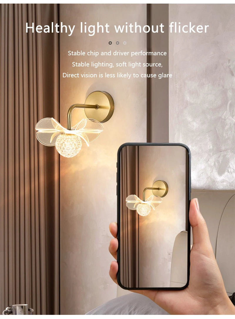 Aurora Bloom Brass Wall Light