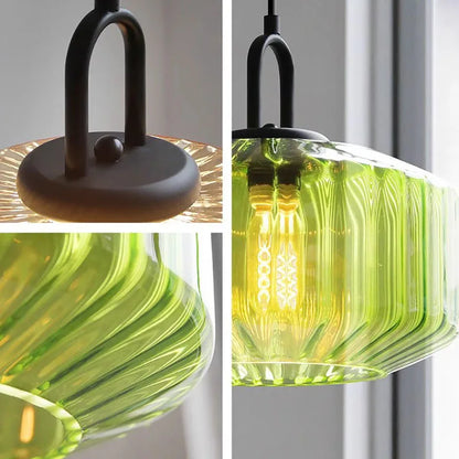 Retro Colored Glass Pendant Light