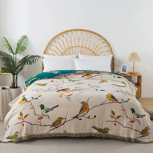 Songbird Haven Cotton Blanket