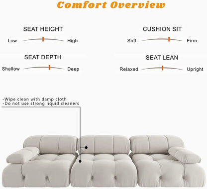 104" Minimalist Modular Sectional Sofa