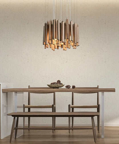 Strata Forge Wooden Chandelier