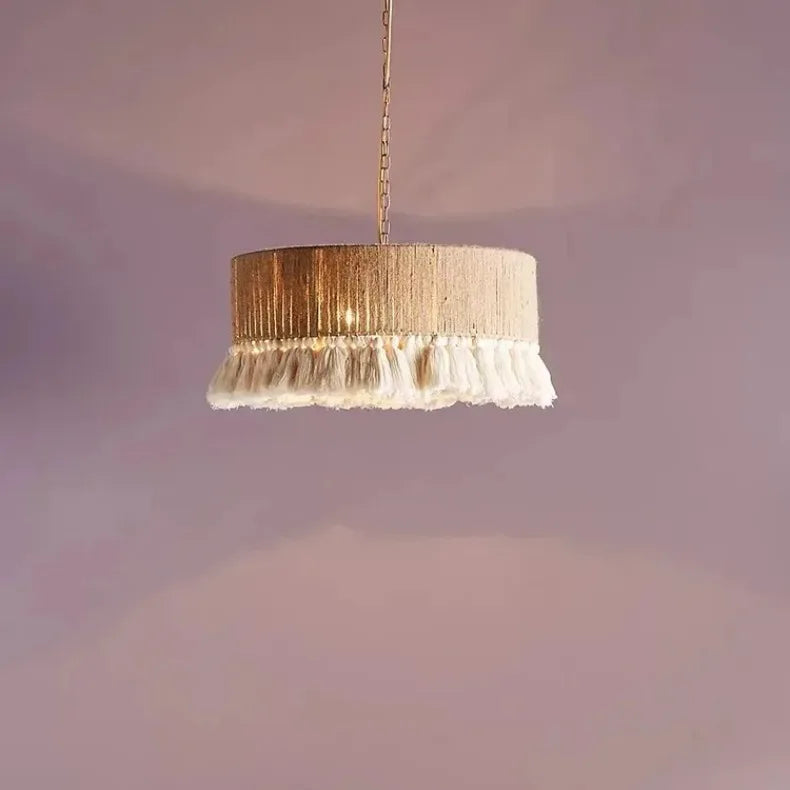 Liora Woven Halo Tassels Pendant Light