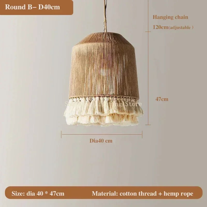 Liora Woven Halo Tassels Pendant Light