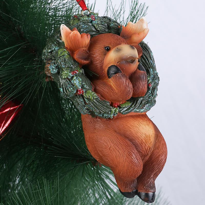 Cute Christmas Animals Wrapped In Wreath