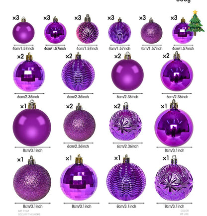 36pcs Assorted Christmas Ornaments Set