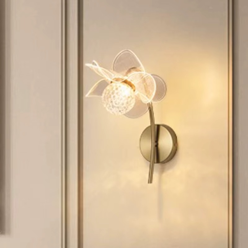Aurora Bloom Brass Wall Light