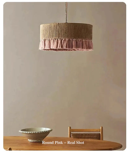 Liora Woven Halo Tassels Pendant Light