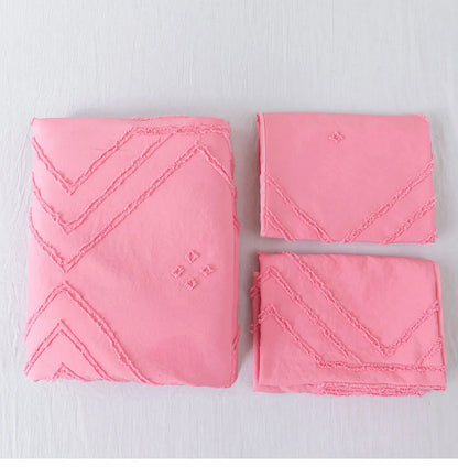 Roselle Tufted Geometric Duvet Cover Set