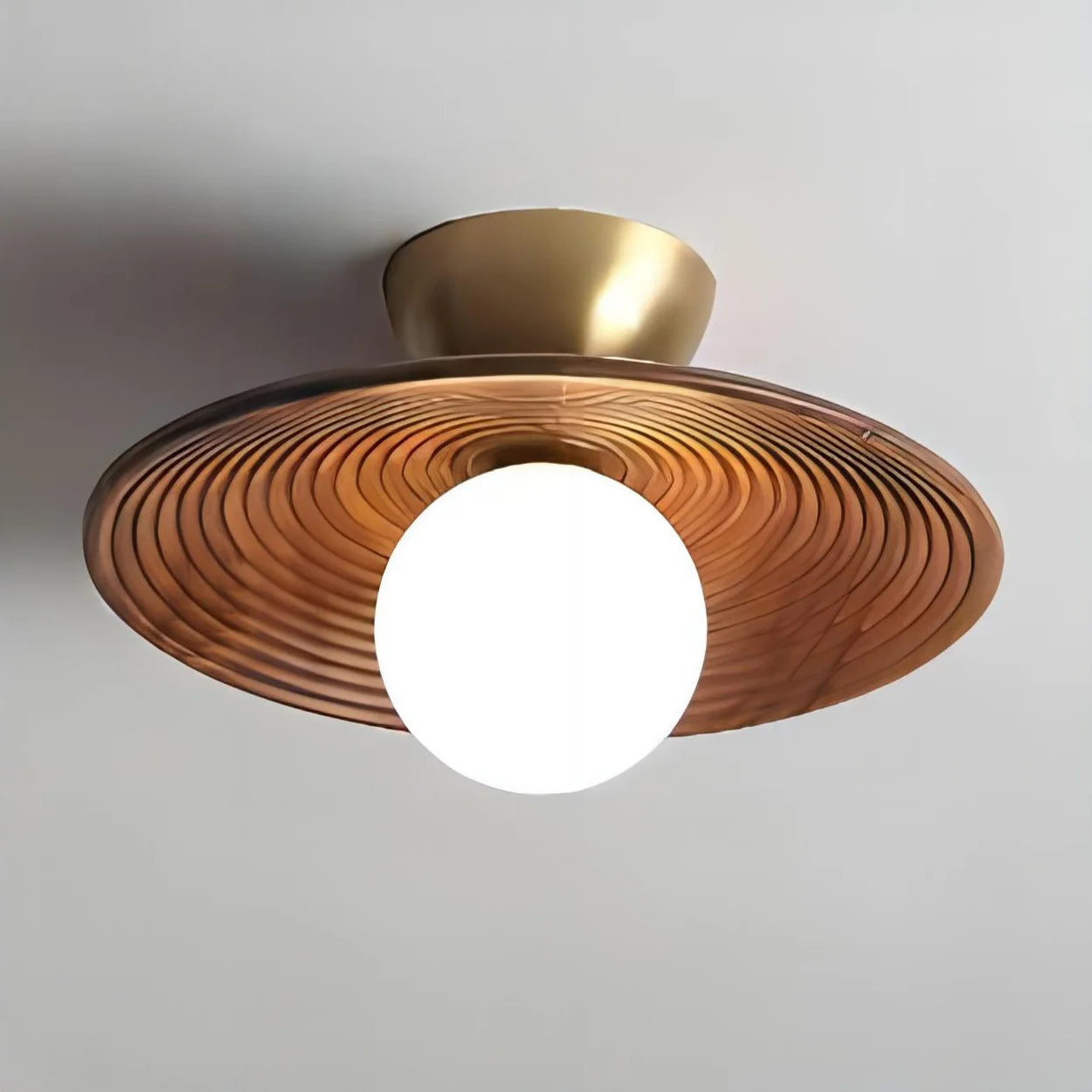 Aurora Wood Disc Ceiling Lamp