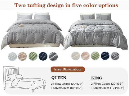Stonefall Tufted Cotton Duvet Set