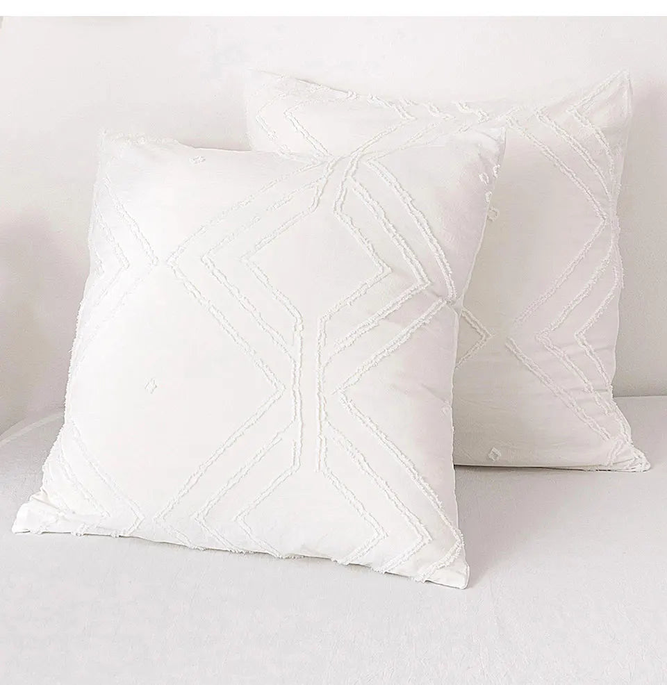 Roselle Tufted Geometric Duvet Cover Set
