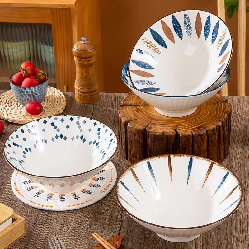 Japanese Style Ceramic Ramen Bowls
