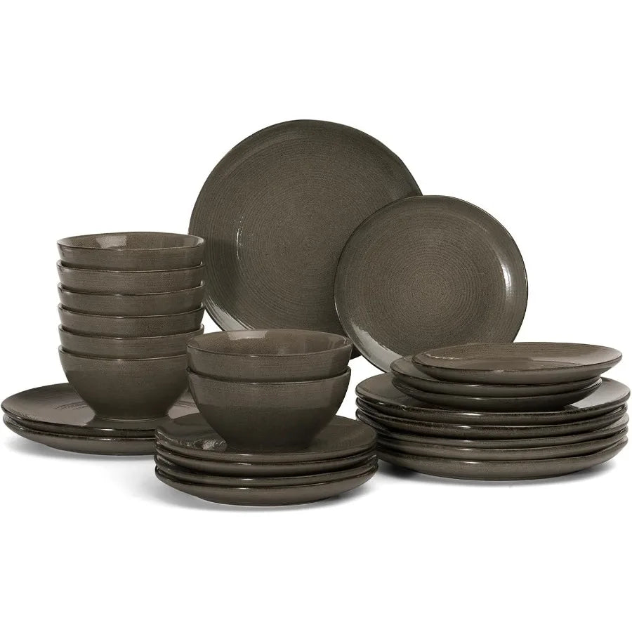 Tempura Verde™ 24-Piece Reactive Glaze Dinnerware Set