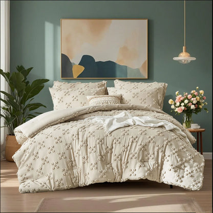 Verdant Blossom Tufted Bedding Set