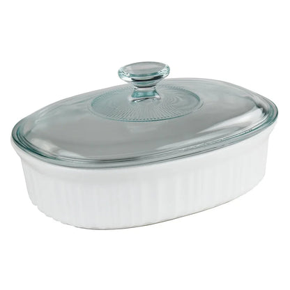 Maison Blanc Ceramic Casserole Dish with Glass Lid