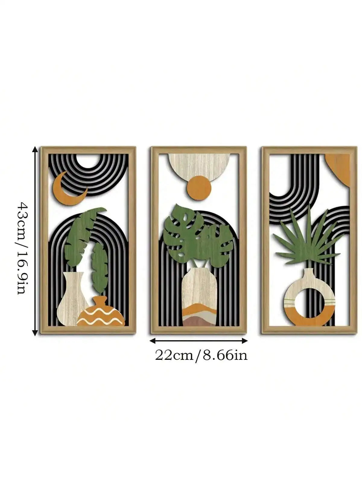 Geometric Botanical Wall Art Set (3pcs)