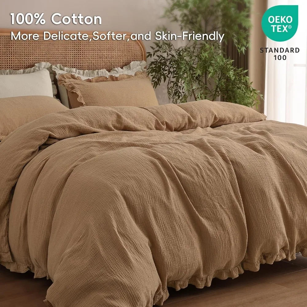 AMÉLON Ruffle Duvet Cover Set – OEKO-TEX Certified
