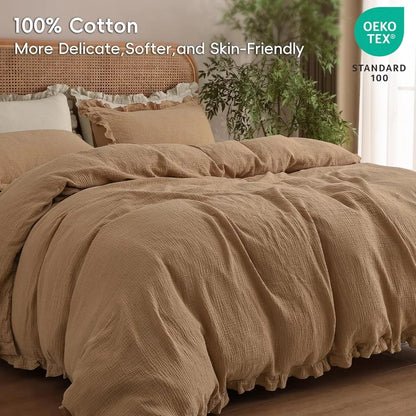 AMÉLON Ruffle Duvet Cover Set – OEKO-TEX Certified
