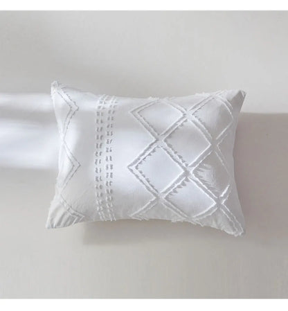 Midnight Grid Textured Boho Duvet Set