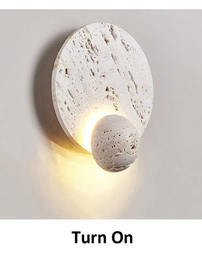 Oris Travertine Disc Sconce