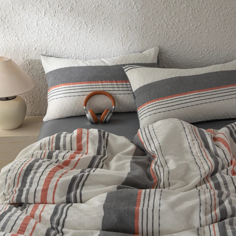 NORDÉLLE Cotton Stripe Duvet Cover Set