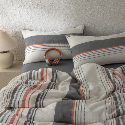 NORDÉLLE Cotton Stripe Duvet Cover Set