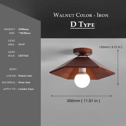 Aurora Wood Disc Ceiling Lamp