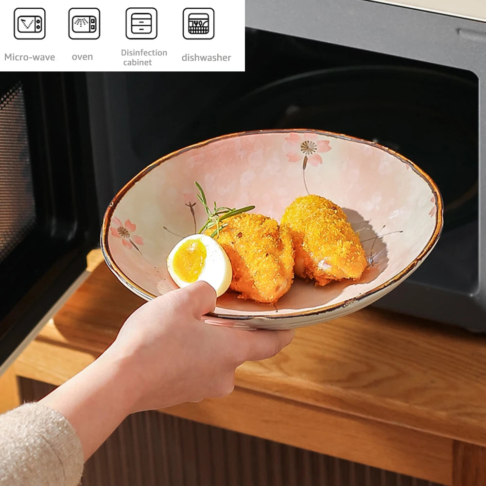 Sakura Bloom Hand-Painted Ceramic Bowl