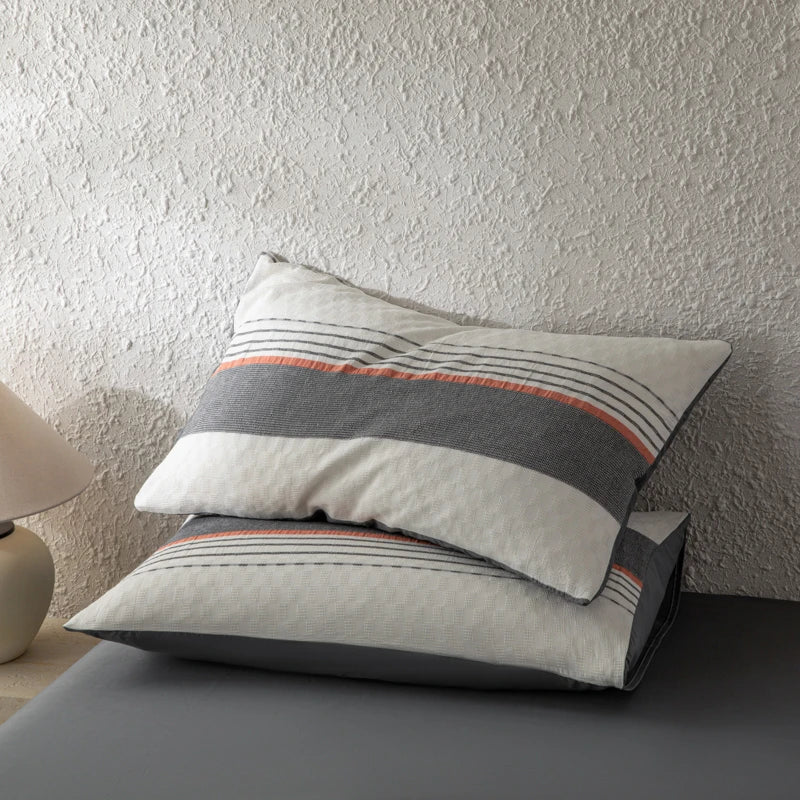 NORDÉLLE Cotton Stripe Duvet Cover Set