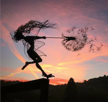 Fairy Dancing with Dandelion Garden Statue