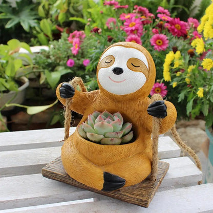 Swing Sloth Flower Pot