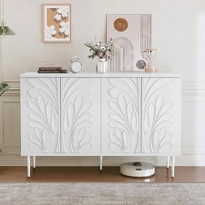RoyalCraft FloraRelief 3D Carved Sideboard Cabinet