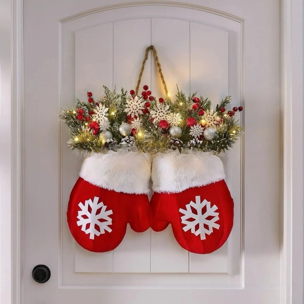 Snowflake Mittens Christmas Wreath