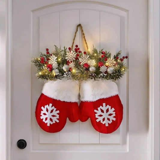 Snowflake Mittens Christmas Wreath