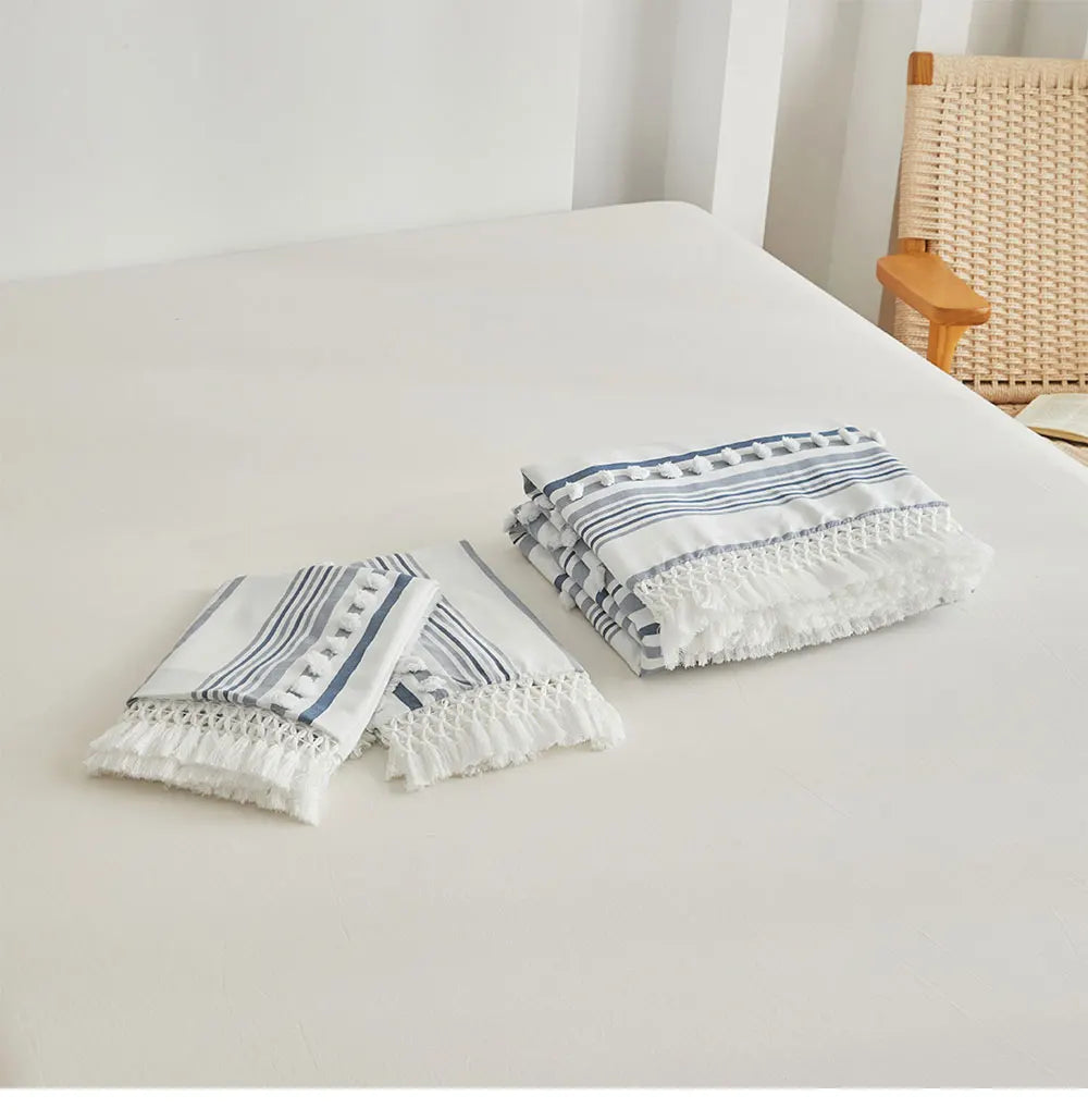 WanderWeave Pom-Stripe Bedding Set