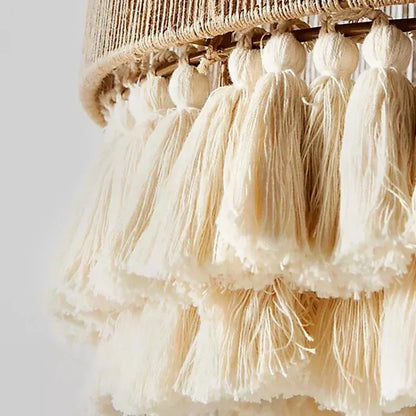 Liora Woven Halo Tassels Pendant Light