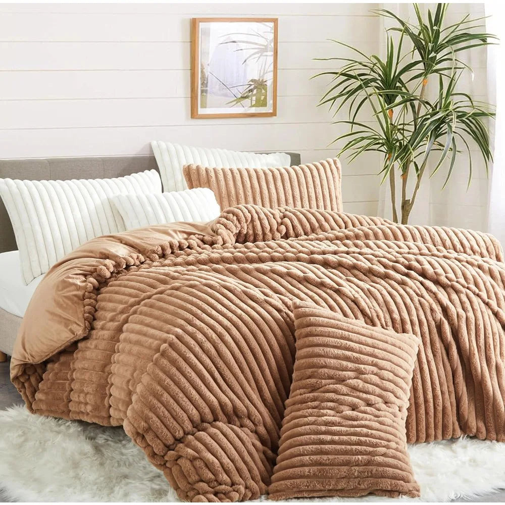 CozyNest Plush Velvet Queen Duvet Set
