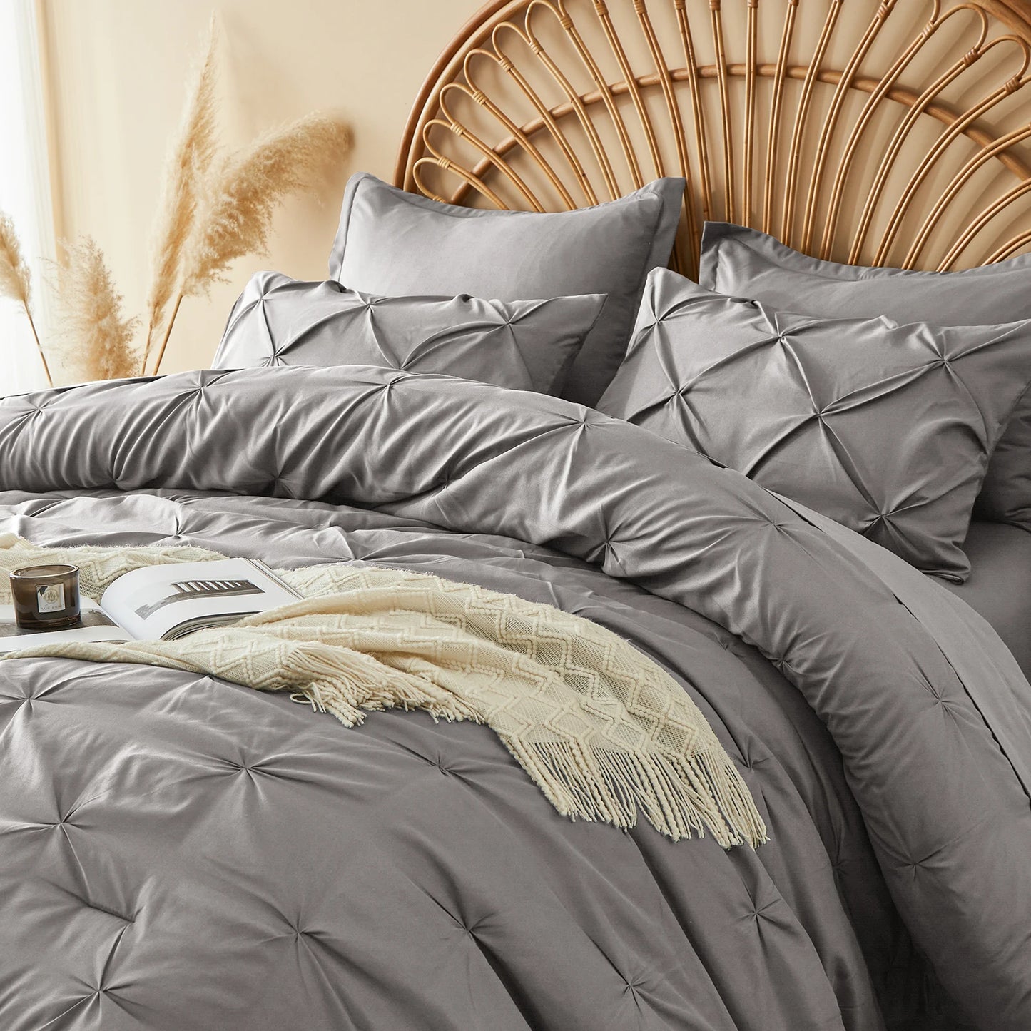 The Silver Pleat Comforter Set